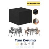 Dokaca Siyah 160X160X80 Bahçe Mobilya Örtüsü, Dış Mekan Mobilya Koruma Örtüsü