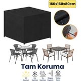 Dokaca Siyah 160X160X80 Dış Mekan Mobilya Koruma Örtüsü Bahçe Mobilya Örtüsü Su ve Toz Geçirmez