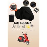 Dokaca Siyah Arka Çanta Uyumlu Asya SCOOTURK-100 Uyumlu Motosiklet Brandası, Koruyucu Örtü