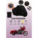 Dokaca Siyah Arka Çanta Uyumlu Harley-Davidson Road Glide Special Uyumlu Motosiklet Brandası, Koruyucu Örtü