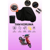 Dokaca Siyah Arka Çanta Uyumlu Honda Kinetic Dx Uyumlu Motosiklet Brandası, Koruyucu Örtü