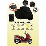Dokaca Siyah Arka Çanta Uyumlu Honda PCX125 Uyumlu Motosiklet Brandası, Koruyucu Örtü