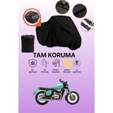 Dokaca Siyah Arka Çanta Uyumlu Jawa Perak Uyumlu Motosiklet Brandası, Koruyucu Örtü