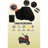 Dokaca Siyah Arka Çanta Uyumlu Kanuni Seyhan 100C Uyumlu Motosiklet Brandası, Koruyucu Örtü