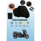 Dokaca Siyah Arka Çanta Uyumlu Yamaha X-Max 125 Iron Max Abs Uyumlu Motosiklet Brandası, Koruyucu Örtü