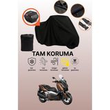 Dokaca Siyah Arka Çanta Uyumlu Yamaha X-Max 300 Abs Uyumlu Motosiklet Brandası, Koruyucu Örtü