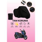 dokaca Siyah Arka Çanta ve Kilit Uyumsuz Yamaha X-Max 250 Uyumlu Motosiklet Brandası
