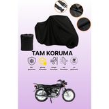 Dokaca Siyah Arora Ar 100-8 Klasik Tel Uyumlu Motor Branda, Koruyucu Örtü, Motosiklet Brandası - Siyah Arka Çanta ve Kilit Uyumsuz