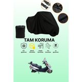 Dokaca Siyah Dorado Akida Scooter 150 Uyumlu Motor Branda, Koruyucu Örtü, Motosiklet Brandası - Siyah Arka Çanta ve Kilit Uyumsuz