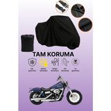 Dokaca Siyah Harley-Davidson Dyna Street Bob Fxdba Uyumlu Motor Branda, Koruyucu Örtü, Motosiklet Brandası - Siyah Arka Çanta ve Kilit Uyumsuz