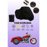 Dokaca Siyah Harley-Davidson Freewheeler Uyumlu Motor Branda, Koruyucu Örtü, Motosiklet Brandası - Siyah Arka Çanta ve Kilit Uyumsuz