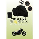 Dokaca Siyah Jawa Perak Uyumlu Motor Branda, Koruyucu Örtü, Motosiklet Brandası - Siyah Arka Çanta ve Kilit Uyumsuz