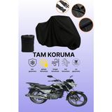 Dokaca Siyah Kanuni Leopard Uyumlu Motor Branda, Koruyucu Örtü, Motosiklet Brandası - Siyah Arka Çanta ve Kilit Uyumsuz