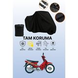 Dokaca Siyah Kanuni Seyhan 100C Uyumlu Motor Branda, Koruyucu Örtü, Motosiklet Brandası - Siyah Arka Çanta ve Kilit Uyumsuz