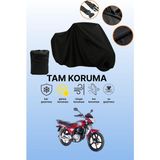 Dokaca Siyah Kanuni Windy 125 Uyumlu Motor Branda, Koruyucu Örtü, Motosiklet Brandası - Siyah Arka Çanta ve Kilit Uyumsuz