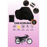 Dokaca Siyah Kilit Uyumlu Arora Ar 100-8 Klasik Tel Uyumlu Motosiklet Brandası, Koruyucu Örtü