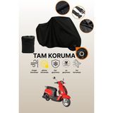 Dokaca Siyah Kilit Uyumlu Asya SCOOTURK-100 Uyumlu Motosiklet Brandası, Koruyucu Örtü