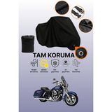Dokaca Siyah Kilit Uyumlu Harley-Davidson Dyna Switchback Uyumlu Motosiklet Brandası, Koruyucu Örtü