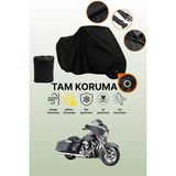 Dokaca Siyah Kilit Uyumlu Harley-Davidson Flhx Street Glide Uyumlu Motosiklet Brandası, Koruyucu Örtü