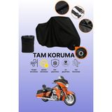 Dokaca Siyah Kilit Uyumlu Harley-Davidson Flhxse2 Cvo Street Glide Uyumlu Motosiklet Brandası Koruyucu Örtü