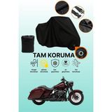 Dokaca Siyah Kilit Uyumlu Harley-Davidson Road King Special Uyumlu Motosiklet Brandası, Koruyucu Örtü