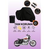 Dokaca Siyah Kilit Uyumlu Harley-Davidson Sportster Superlow XL883L Uyumlu Motosiklet Branda Koruyucu Örtü