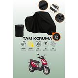 Dokaca Siyah Kilit Uyumlu Kanuni Popcorn 90 Uyumlu Motosiklet Brandası, Koruyucu Örtü