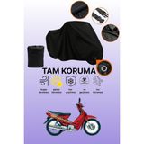 Dokaca Siyah Kilit Uyumlu Kanuni Seyhan 100C Uyumlu Motosiklet Brandası, Koruyucu Örtü