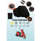 Dokaca Siyah Kilit ve Arka Çanta Uyumlu Asya SCOOTURK-100 Uyumlu Motosiklet Brandası, Koruyucu Örtü - Siyah Arka Çanta ve Kilit Uyumlu