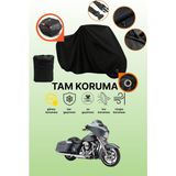 Dokaca Siyah Kilit ve Arka Çanta Uyumlu Harley-Davidson Flhx Street Glide Uyumlu Motor Brandası - Siyah Arka Çanta ve Kilit Uyumlu