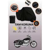 Dokaca Siyah Kilit ve Arka Çanta Uyumlu Harley-Davidson Sportster 883 Low Uyumlu Motor Brandası - Siyah Arka Çanta ve Kilit Uyumlu