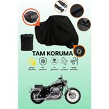 Dokaca Siyah Kilit ve Arka Çanta Uyumlu Harley-Davidson Sportster Custom XL1200C Uyumlu Motor Brandası - Siyah Arka Çanta ve Kilit Uyumlu