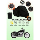 Dokaca Siyah Kilit ve Arka Çanta Uyumlu Harley-Davidson Sportster Custom XL883C Uyumlu Motor Brandası - Siyah Arka Çanta ve Kilit Uyumlu
