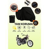 Dokaca Siyah Kilit ve Arka Çanta Uyumlu Kanuni Seyhan 150 Uyumlu Motosiklet Brandası, Koruyucu Örtü - Siyah Arka Çanta ve Kilit Uyumlu
