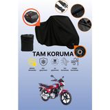 Dokaca Siyah Kilit ve Arka Çanta Uyumlu Kanuni Windy 125 Uyumlu Motosiklet Brandası, Koruyucu Örtü - Siyah Arka Çanta ve Kilit Uyumlu