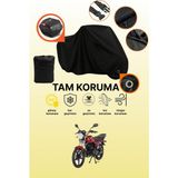 Dokaca Siyah Kilit ve Arka Çanta Uyumlu Mondial 100 Mg Superboy Uyumlu Motosiklet Brandası, Koruyucu Örtü - Siyah Arka Çanta ve Kilit Uyumlu