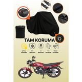 Dokaca Siyah Kilit ve Arka Çanta Uyumlu Mondial 100 Superboy I Uyumlu Motosiklet Brandası, Koruyucu Örtü - Siyah Arka Çanta ve Kilit Uyumlu