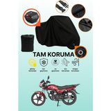 Dokaca Siyah Kilit ve Arka Çanta Uyumlu Mondial 125 Superboy I Uyumlu Motosiklet Brandası, Koruyucu Örtü - Siyah Arka Çanta ve Kilit Uyumlu