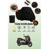 Dokaca Siyah Kilit ve Arka Çanta Uyumlu Yamaha X-Max 300 Abs Uyumlu Motosiklet Brandası, Koruyucu Örtü - Siyah Arka Çanta ve Kilit Uyumlu