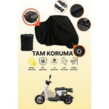 Dokaca Siyah Kilit ve Arka Çanta Uyumlu Yuki QM50QT-6E Snoopy Uyumlu Motosiklet Brandası, Koruyucu Örtü - Siyah Arka Çanta ve Kilit Uyumlu