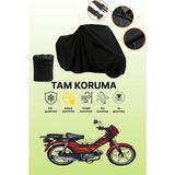 Dokaca Siyah Kuba Leopar 100 Uyumlu Motor Branda, Koruyucu Örtü, Motosiklet Brandası - Siyah Arka Çanta ve Kilit Uyumsuz