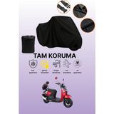 Dokaca Siyah Kuba Trendy Xc 50 cc Uyumlu Motor Branda, Koruyucu Örtü, Motosiklet Brandası - Siyah Arka Çanta ve Kilit Uyumsuz