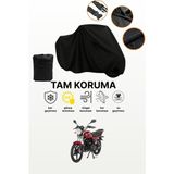Dokaca Siyah Mondial 100 Mg Superboy Uyumlu Motor Branda, Koruyucu Örtü, Motosiklet Brandası - Siyah Arka Çanta ve Kilit Uyumsuz
