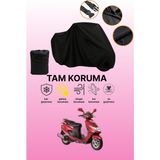 Dokaca Siyah Suzuki An 125 Hk Uyumlu Motor Branda, Koruyucu Örtü, Motosiklet Brandası - Siyah Arka Çanta ve Kilit Uyumsuz