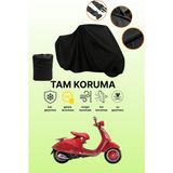 Dokaca Siyah Vespa 946 Uyumlu Motor Branda, Koruyucu Örtü, Motosiklet Brandası - Siyah Arka Çanta ve Kilit Uyumsuz