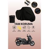 Dokaca Siyah Yamaha X-Max 125 Iron Max Abs Uyumlu Motor Branda, Koruyucu Örtü, Motosiklet Brandası - Siyah Arka Çanta ve Kilit Uyumsuz
