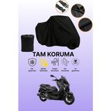 Dokaca Siyah Yamaha X-Max 250 Momodesign Uyumlu Motor Branda, Koruyucu Örtü, Motosiklet Brandası - Siyah Arka Çanta ve Kilit Uyumsuz