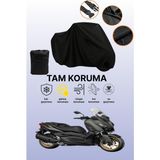 Dokaca Siyah Yamaha X-Max 250 Tech Max Uyumlu Motor Branda, Koruyucu Örtü, Motosiklet Brandası - Siyah Arka Çanta ve Kilit Uyumsuz