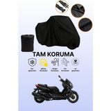 Dokaca Siyah Yamaha X-Max 300 Iron Max Abs Uyumlu Motor Branda, Koruyucu Örtü, Motosiklet Brandası - Siyah Arka Çanta ve Kilit Uyumsuz