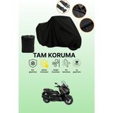 Dokaca Siyah Yamaha X-Max 300 Tech Max Uyumlu Motor Branda, Koruyucu Örtü, Motosiklet Brandası - Siyah Arka Çanta ve Kilit Uyumsuz